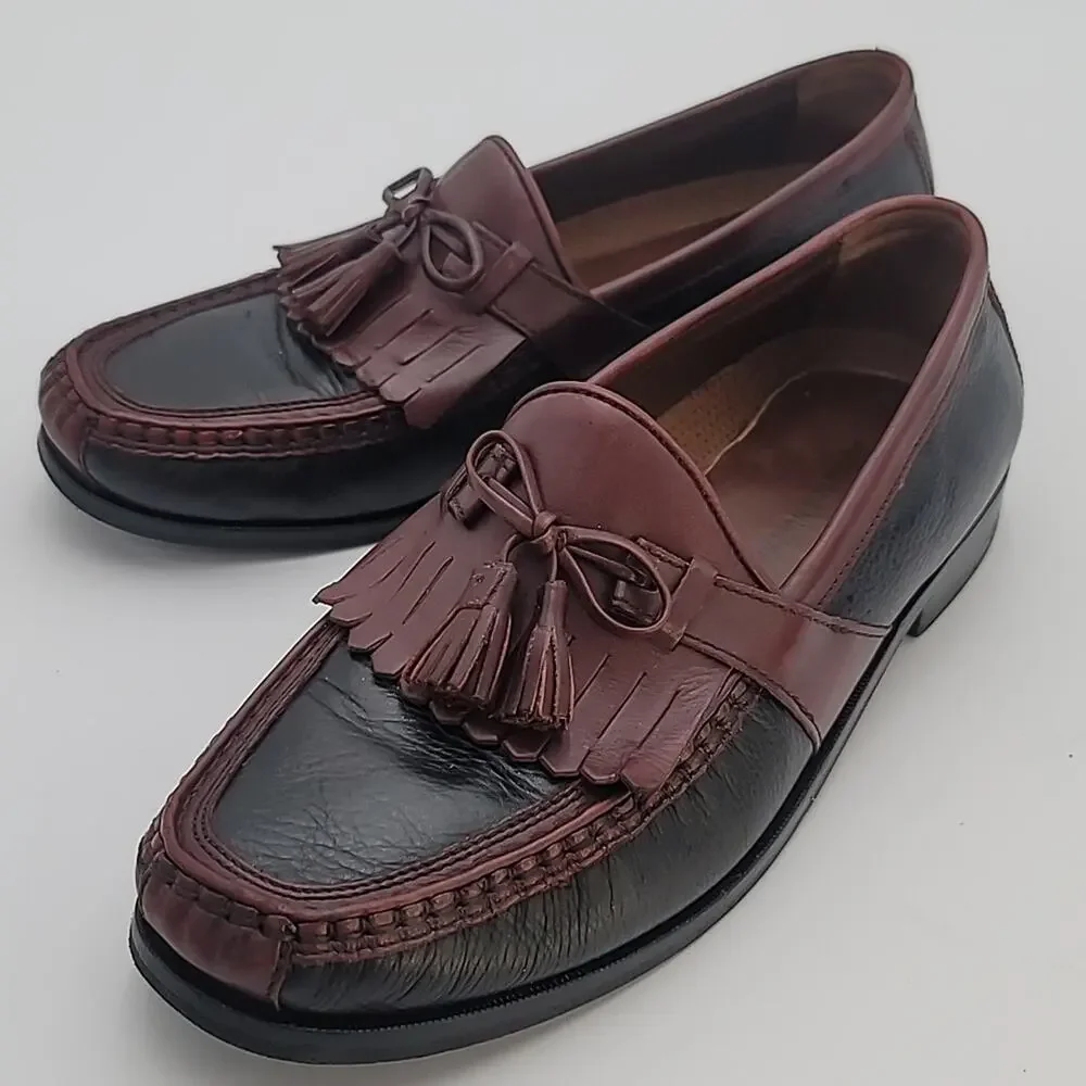 JOHNSTON & MURPHY sz10 ARAGON Kiltie Tassel Moc Toe Loafer NICE